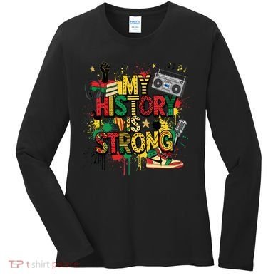 Black History Month Collage Women's Long Sleeve Shirt