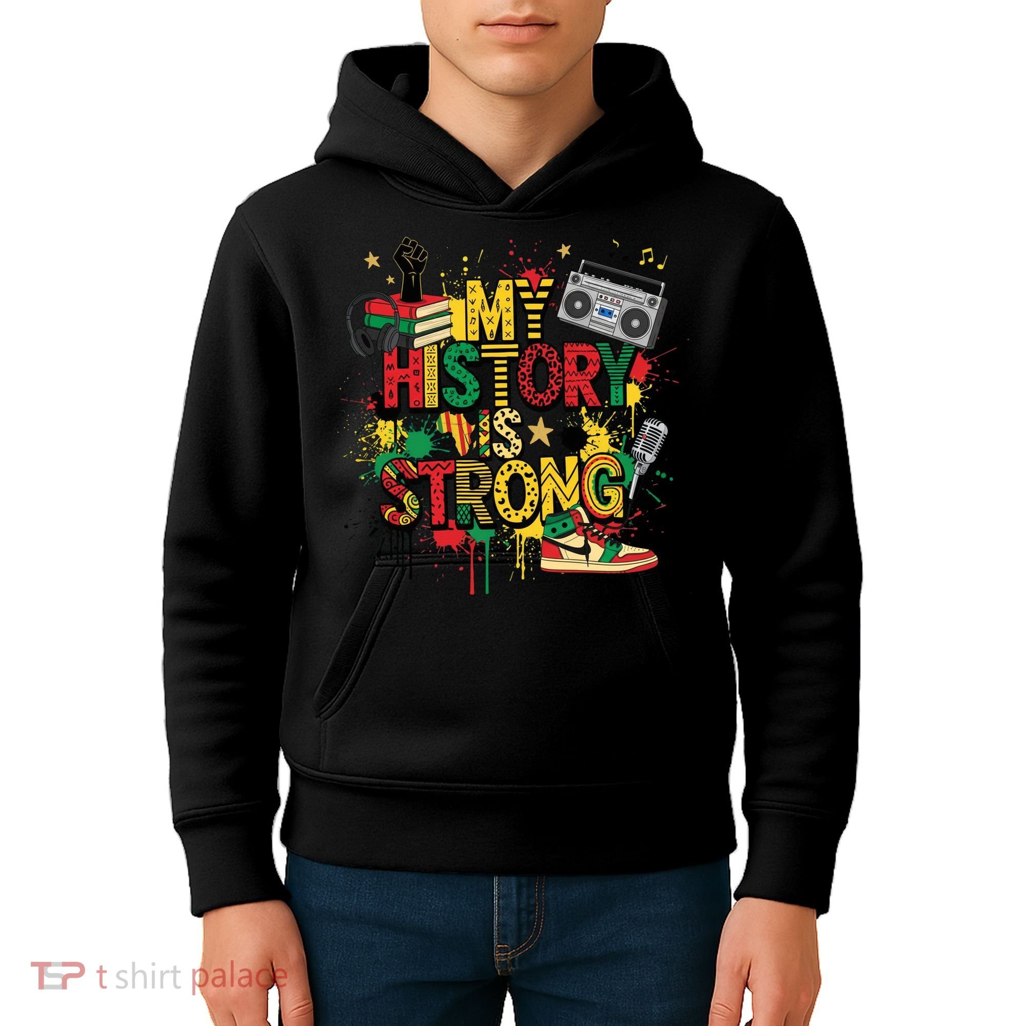 Black History Month Collage Kids Hoodie