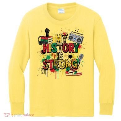 Black History Month Collage Kids Long Sleeve Shirt