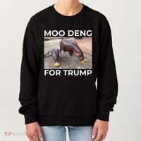 Baby Hippo Moo Deng Picks Trump President Women's Sweatshirt thumb 0