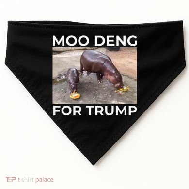 Baby Hippo Moo Deng Picks Trump President USA-Made Doggie Bandana