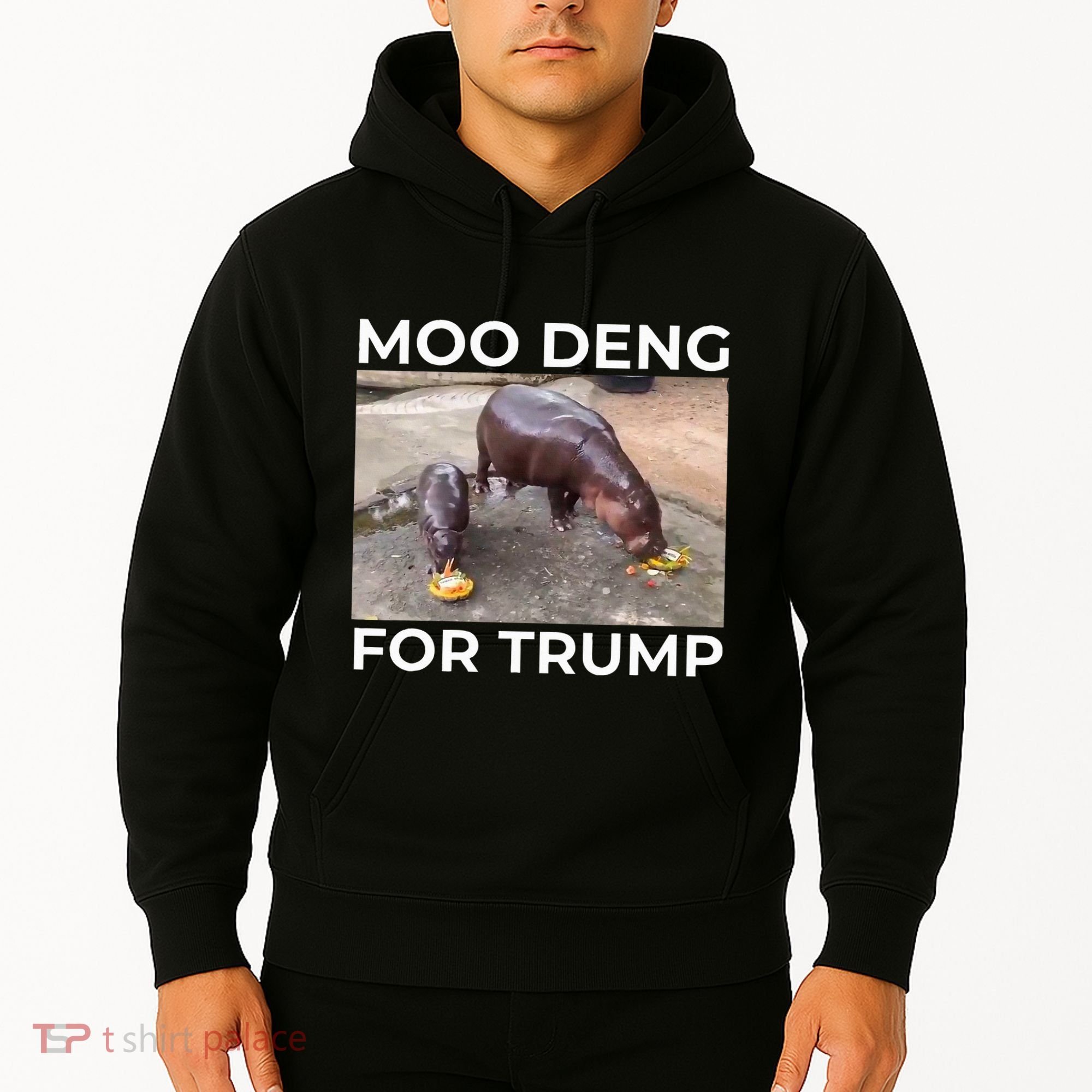 Baby Hippo Moo Deng Picks Trump President Hoodie