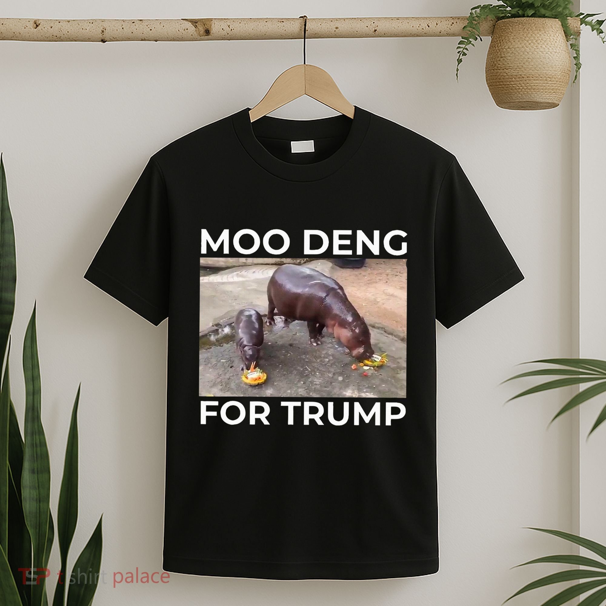 Baby Hippo Moo Deng Picks Trump President T-Shirt
