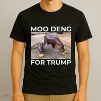 Baby Hippo Moo Deng Picks Trump President T-Shirt thumb 3