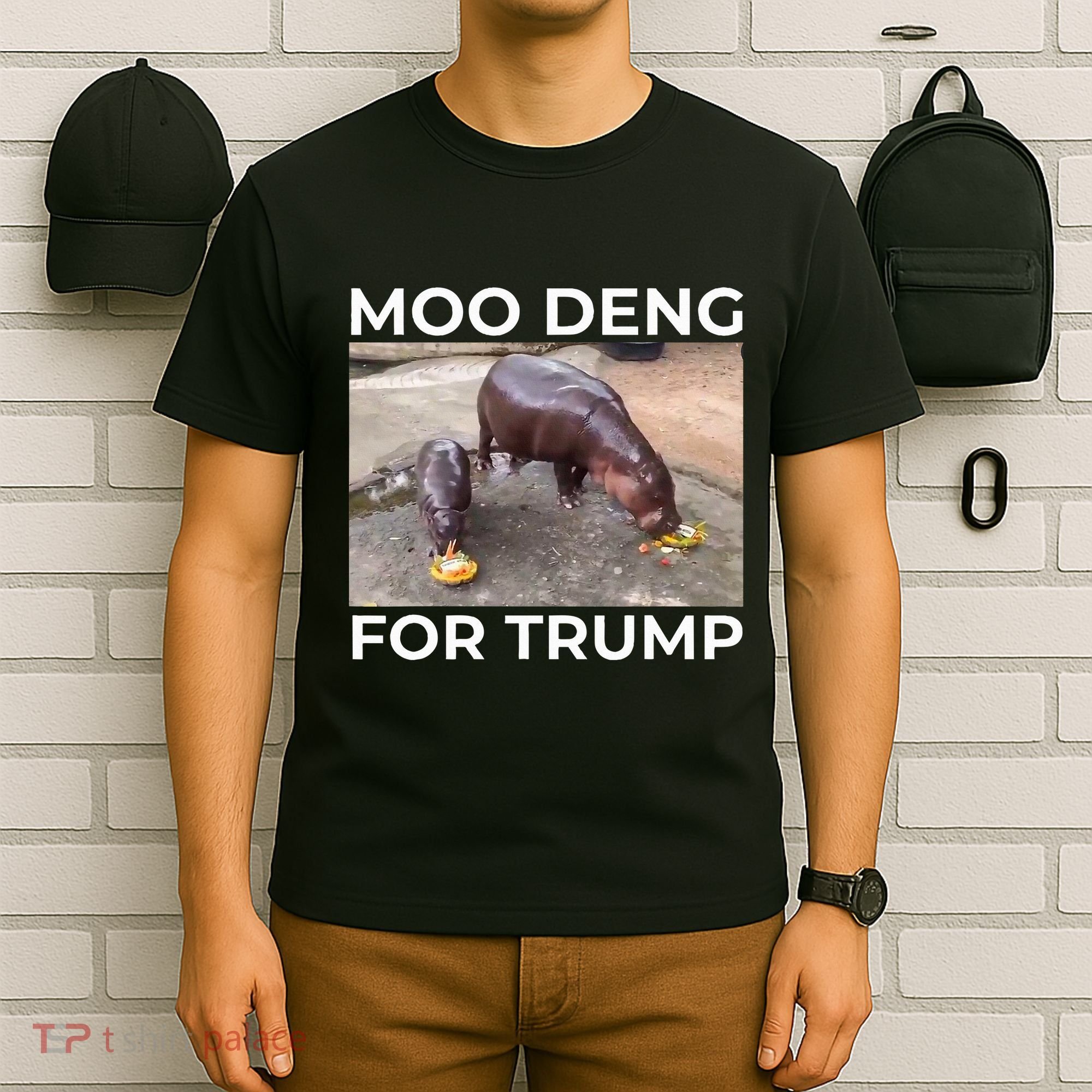 Baby Hippo Moo Deng Picks Trump President T-Shirt