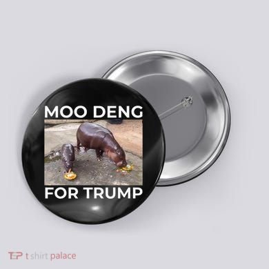 Baby Hippo Moo Deng Picks Trump President Button