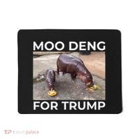 Baby Hippo Moo Deng Picks Trump President Mousepad thumb 0