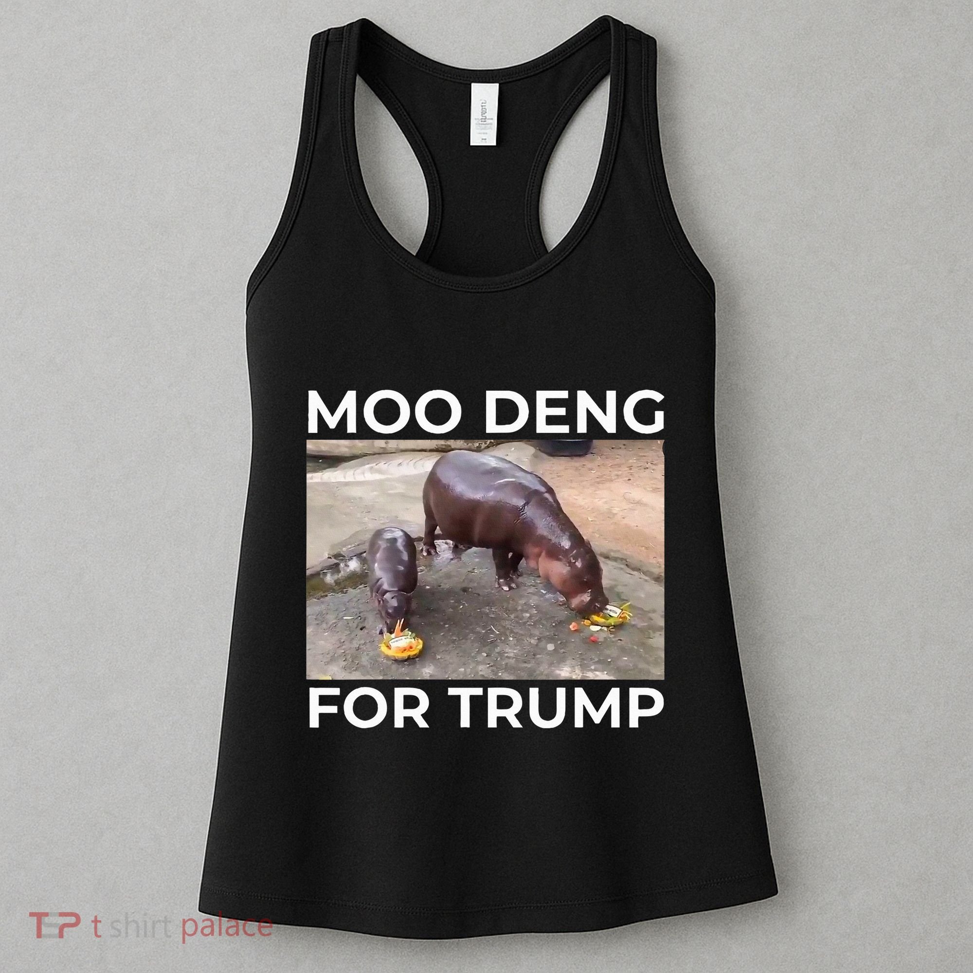 Baby Hippo Moo Deng Picks Trump President Women's Tank Top