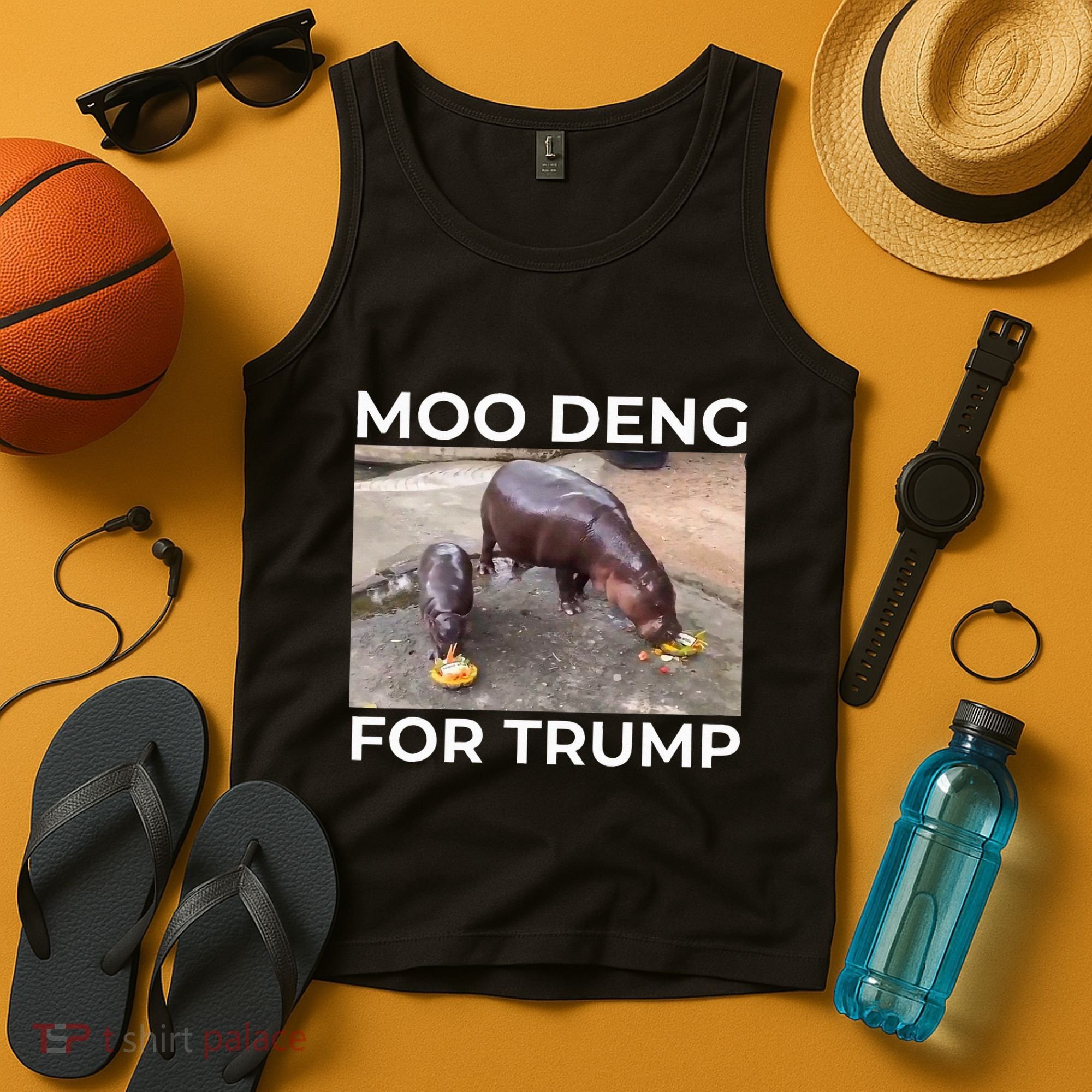 Baby Hippo Moo Deng Picks Trump President Tank Top