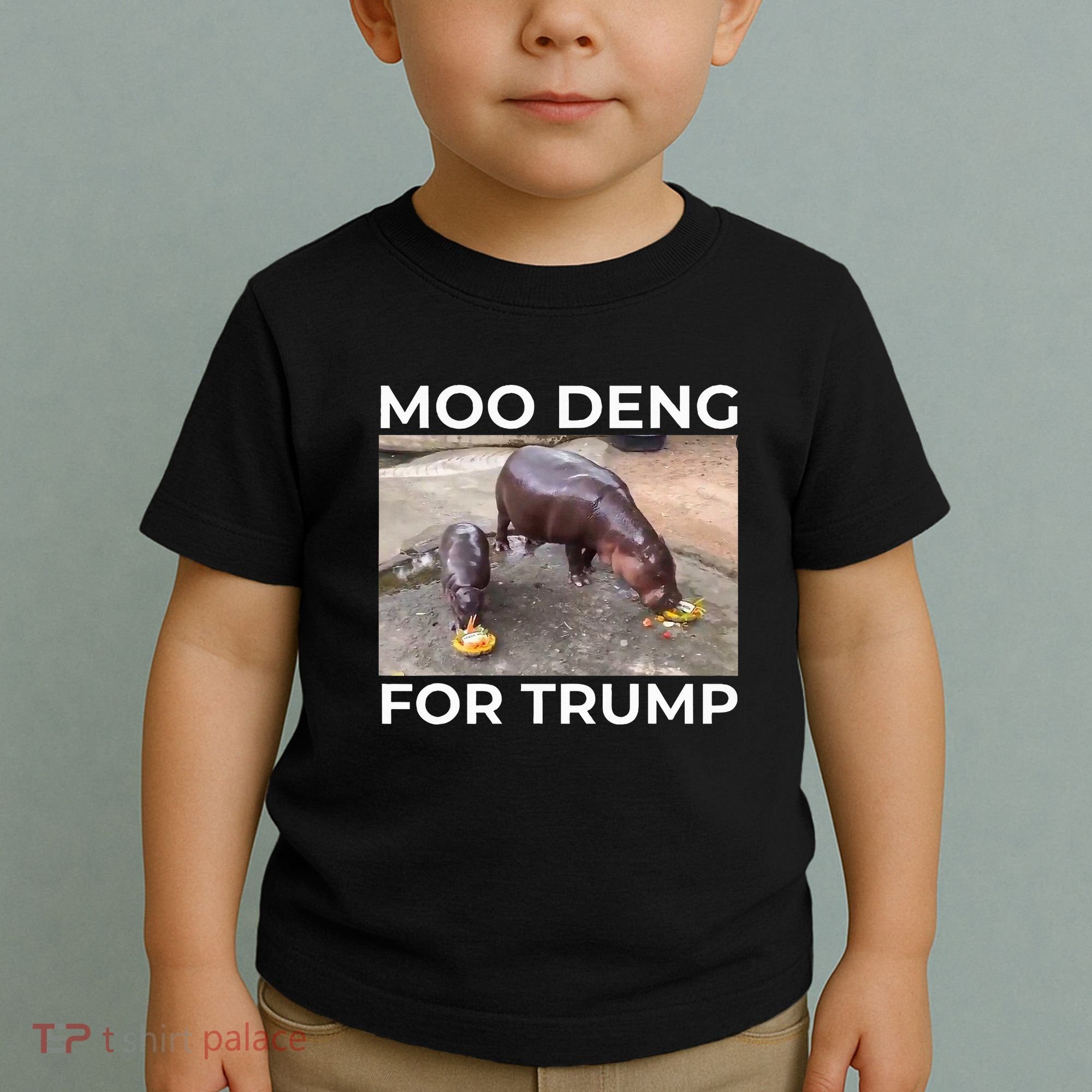 Baby Hippo Moo Deng Picks Trump President Toddler T-Shirt