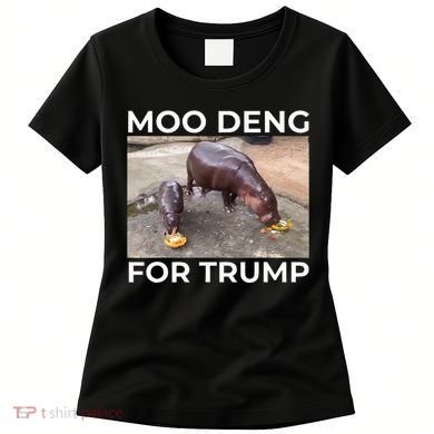 Baby Hippo Moo Deng Picks Trump President Women's T-Shirt