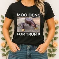 Baby Hippo Moo Deng Picks Trump President Women's T-Shirt thumb 2
