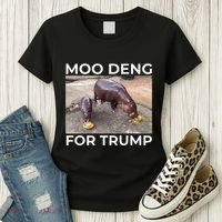 Baby Hippo Moo Deng Picks Trump President Women's T-Shirt thumb 3