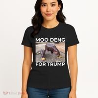 Baby Hippo Moo Deng Picks Trump President Women's T-Shirt thumb 4