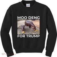 Baby Hippo Moo Deng Picks Trump President Kids Sweatshirt thumb 0
