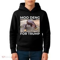 Baby Hippo Moo Deng Picks Trump President Kids Hoodie thumb 4