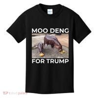 Baby Hippo Moo Deng Picks Trump President Kids T-Shirt thumb 0