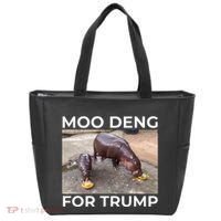 Baby Hippo Moo Deng Picks Trump President Tote Bag thumb 0
