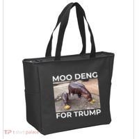 Baby Hippo Moo Deng Picks Trump President Tote Bag thumb 2