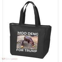 Baby Hippo Moo Deng Picks Trump President Tote Bag thumb 3
