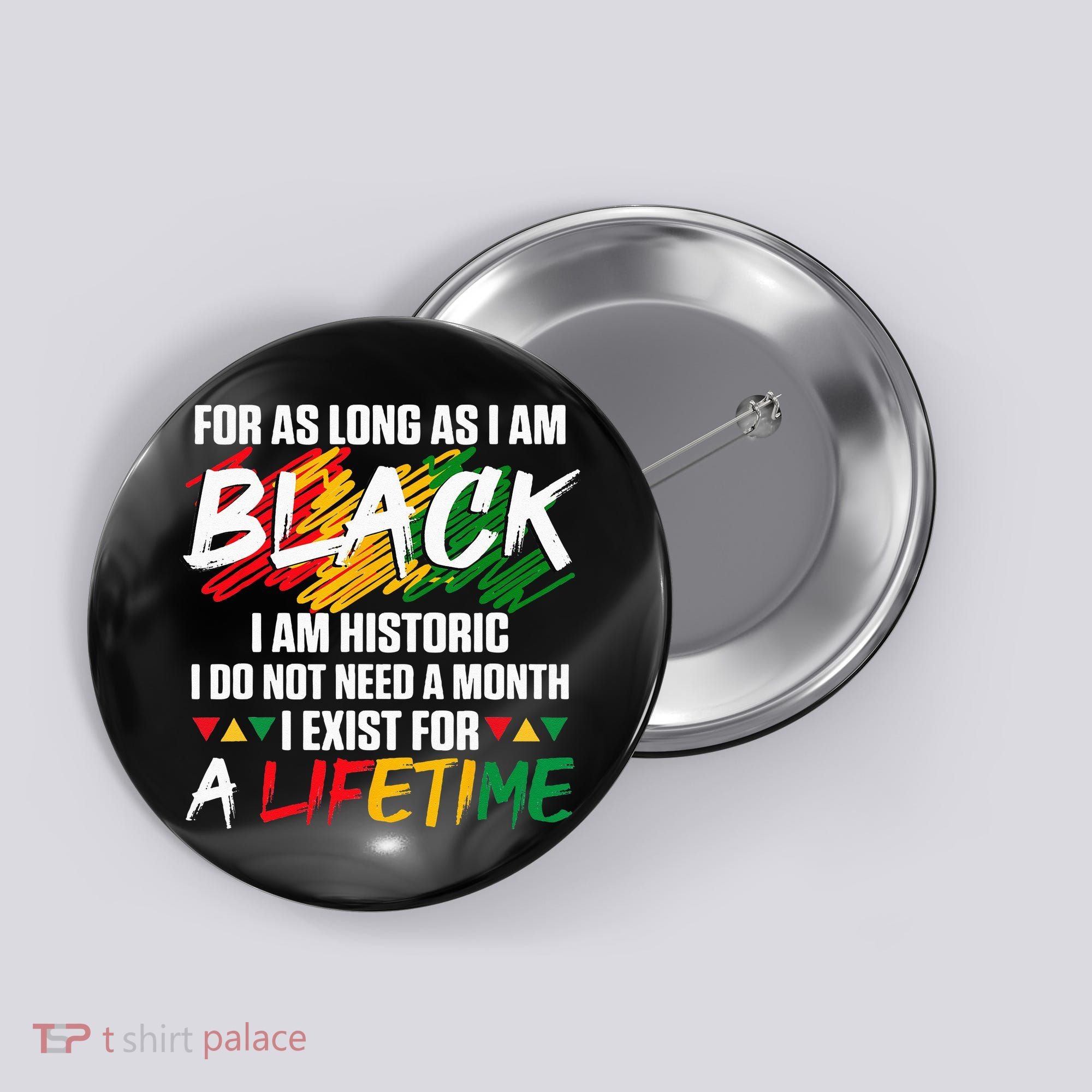 Black History Month For As Long As I Am Black I Am Historic Button