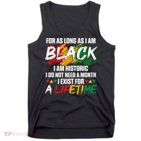 Black History Month For As Long As I Am Black I Am Historic Tank Top thumb 0
