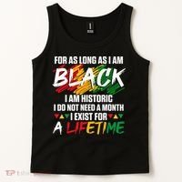 Black History Month For As Long As I Am Black I Am Historic Tank Top thumb 2