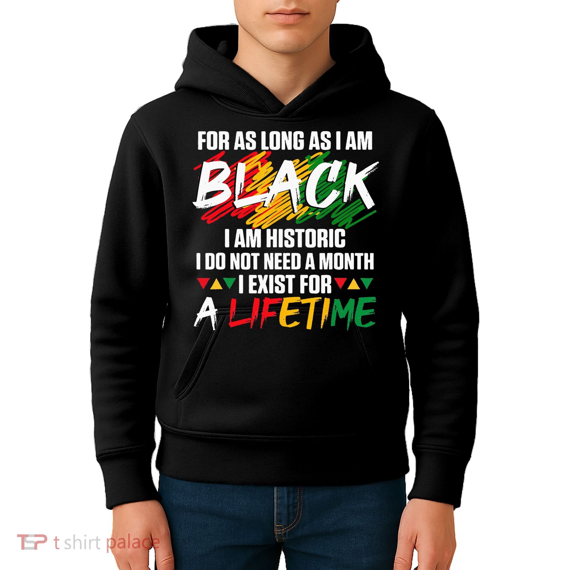 Black History Month For As Long As I Am Black I Am Historic Kids Hoodie