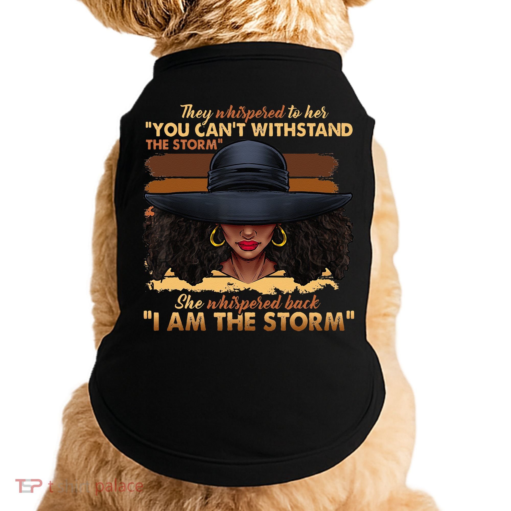 Black History Month African Woman Afro I Am The Storm Doggie Tank