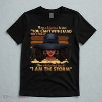 Black History Month African Woman Afro I Am The Storm T-Shirt thumb 5