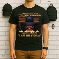 Black History Month African Woman Afro I Am The Storm T-Shirt thumb 6