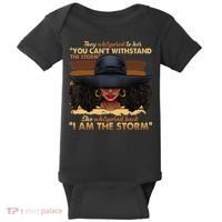 Black History Month African Woman Afro I Am The Storm Baby Bodysuit thumb 0