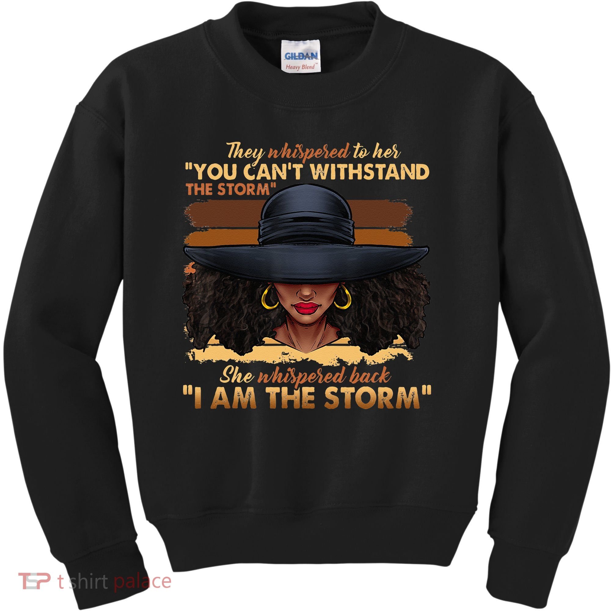 Black History Month African Woman Afro I Am The Storm Kids Sweatshirt