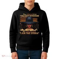 Black History Month African Woman Afro I Am The Storm Kids Hoodie thumb 4