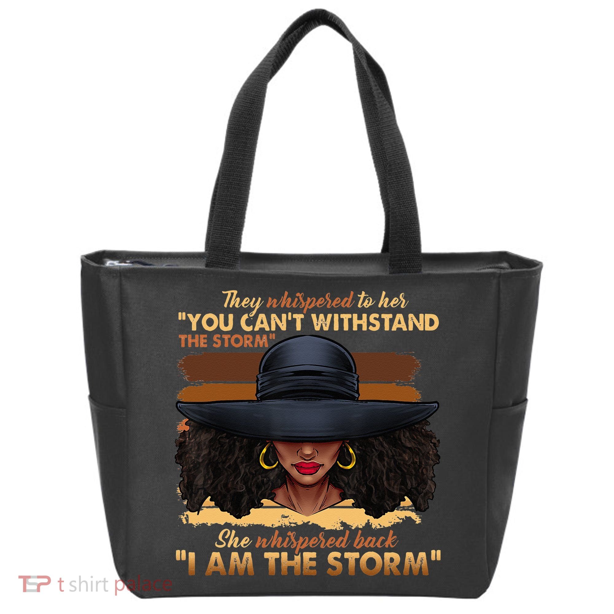 Black History Month African Woman Afro I Am The Storm Tote Bag