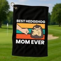 Best Hedgehog Mom Ever Love Hedgehogs Gift Golf Towel thumb 1