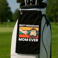 Best Hedgehog Mom Ever Love Hedgehogs Gift Golf Towel thumb 2