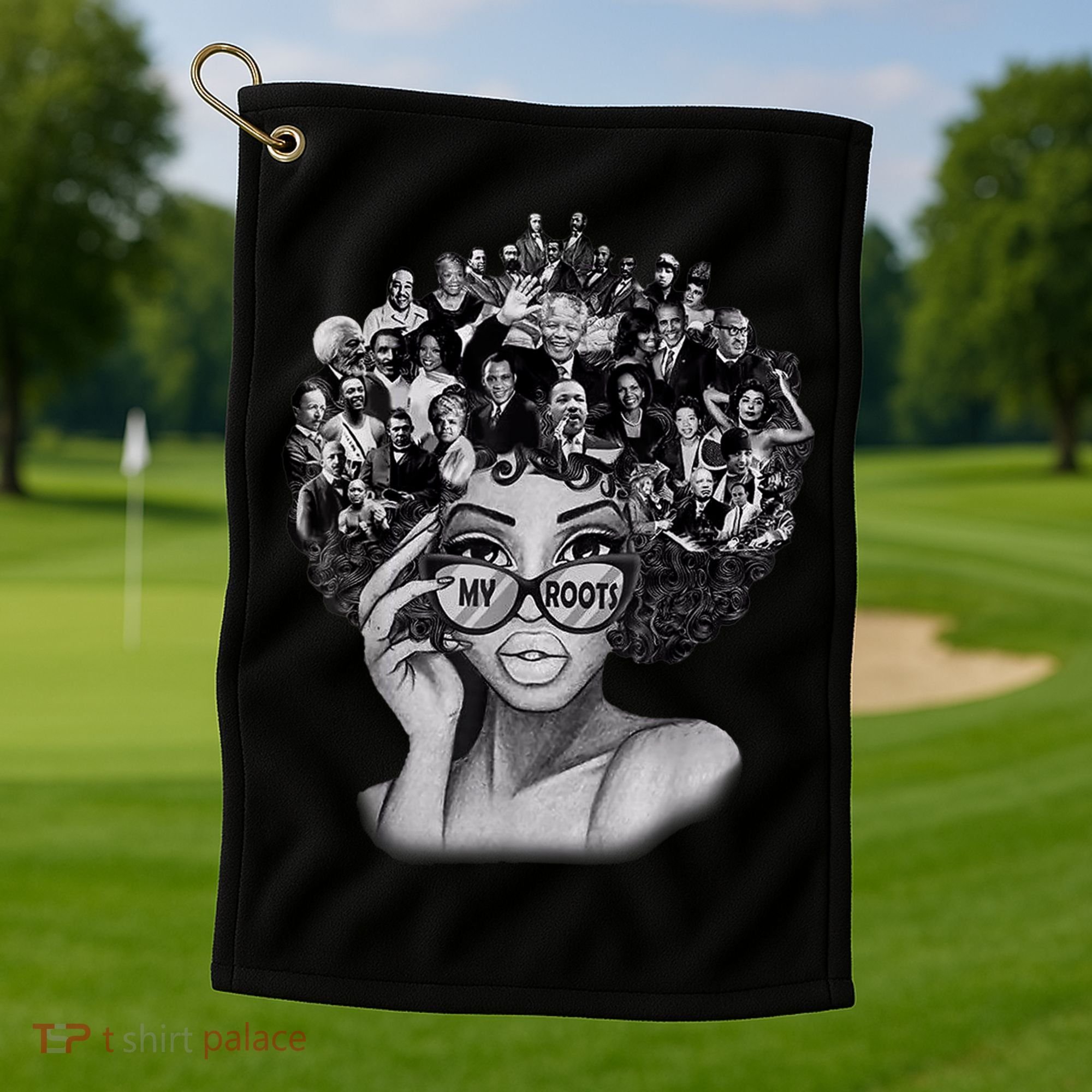 Black History Month I Love My Roots Back Powerful BLM Golf Towel