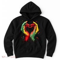 Black History Month Heart African American Black Red Green Hoodie thumb 0
