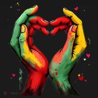 Black History Month Heart African American Black Red Green Long Sleeve Shirt thumb 2