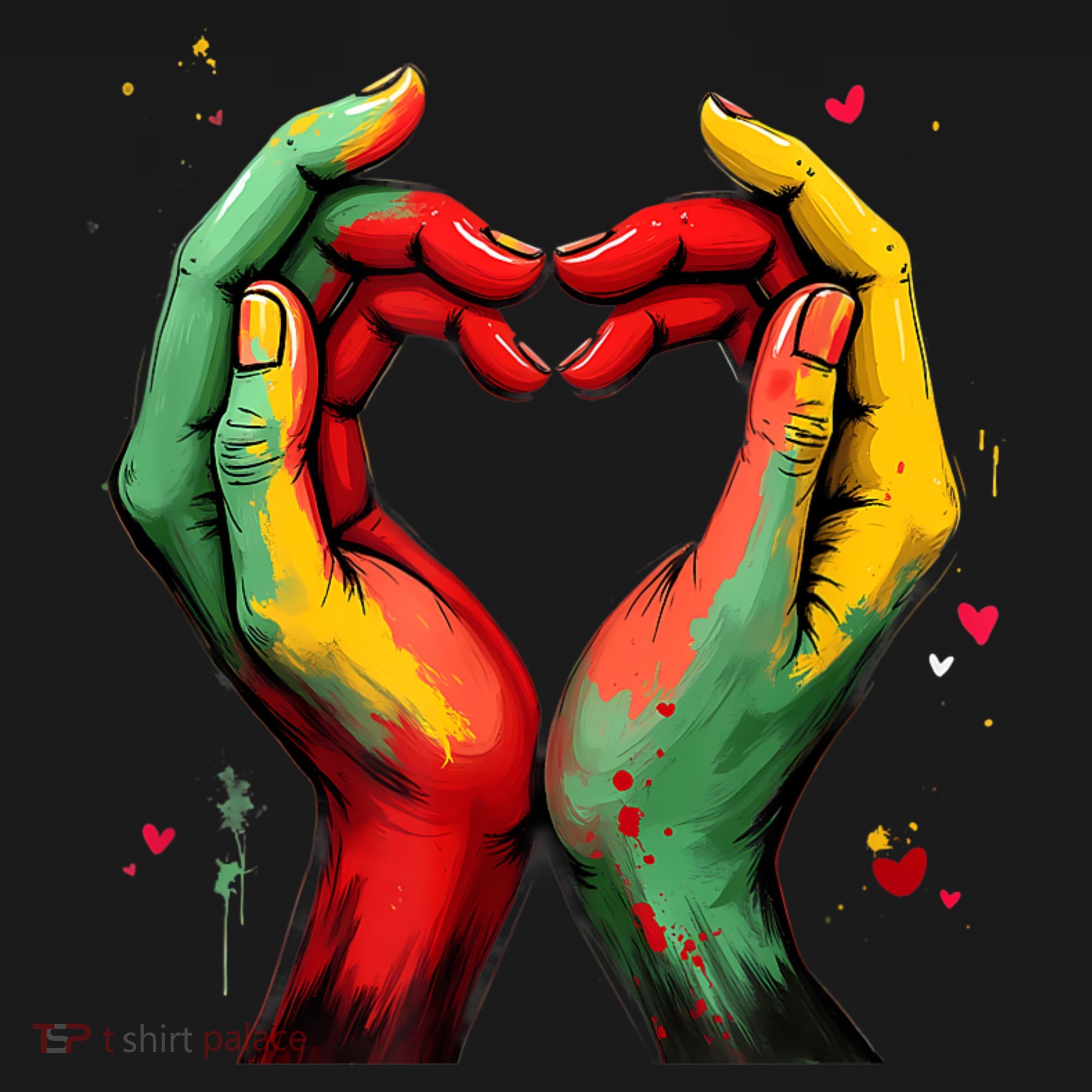 Black History Month Heart African American Black Red Green Sweatshirt