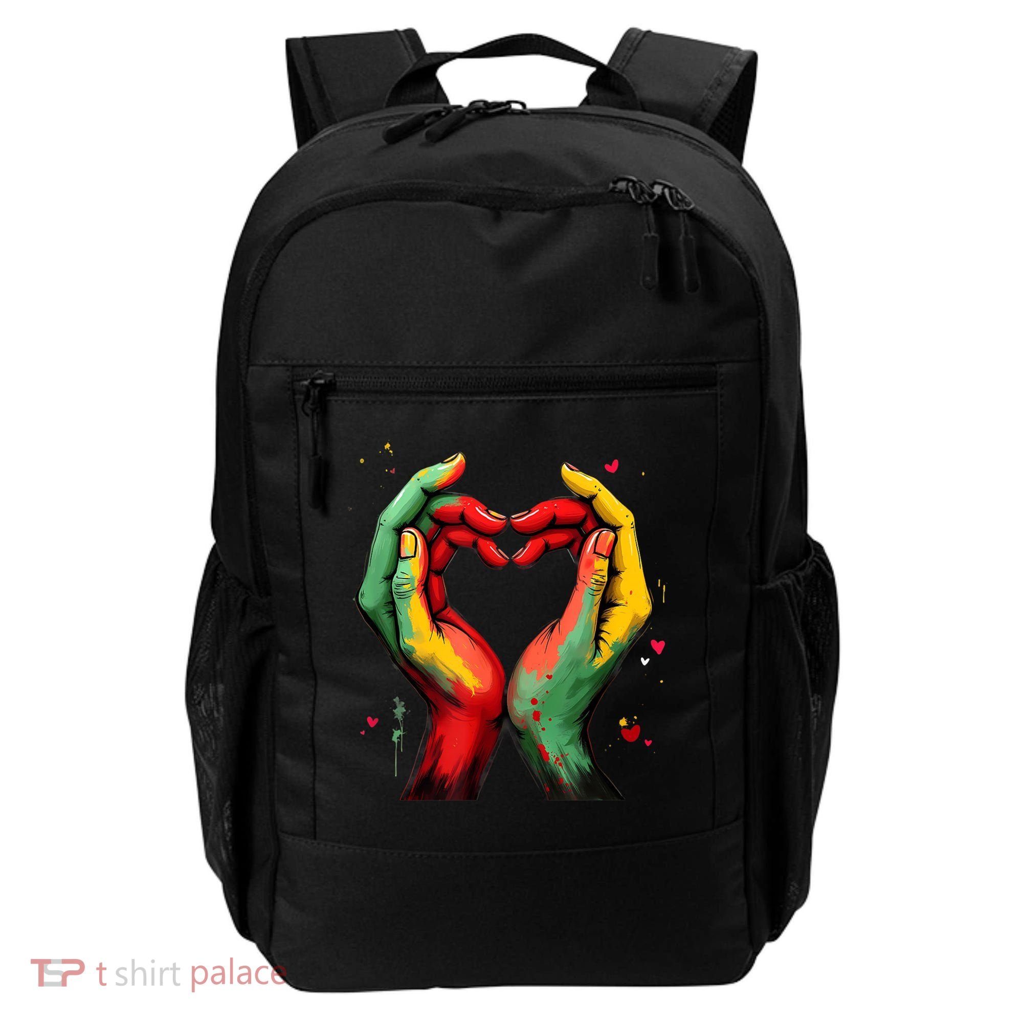 Black History Month Heart African American Black Red Green Backpack