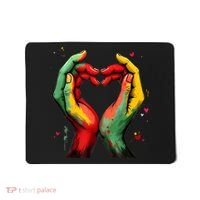 Black History Month Heart African American Black Red Green Mousepad thumb 0