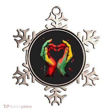 Black History Month Heart African American Black Red Green Ornament