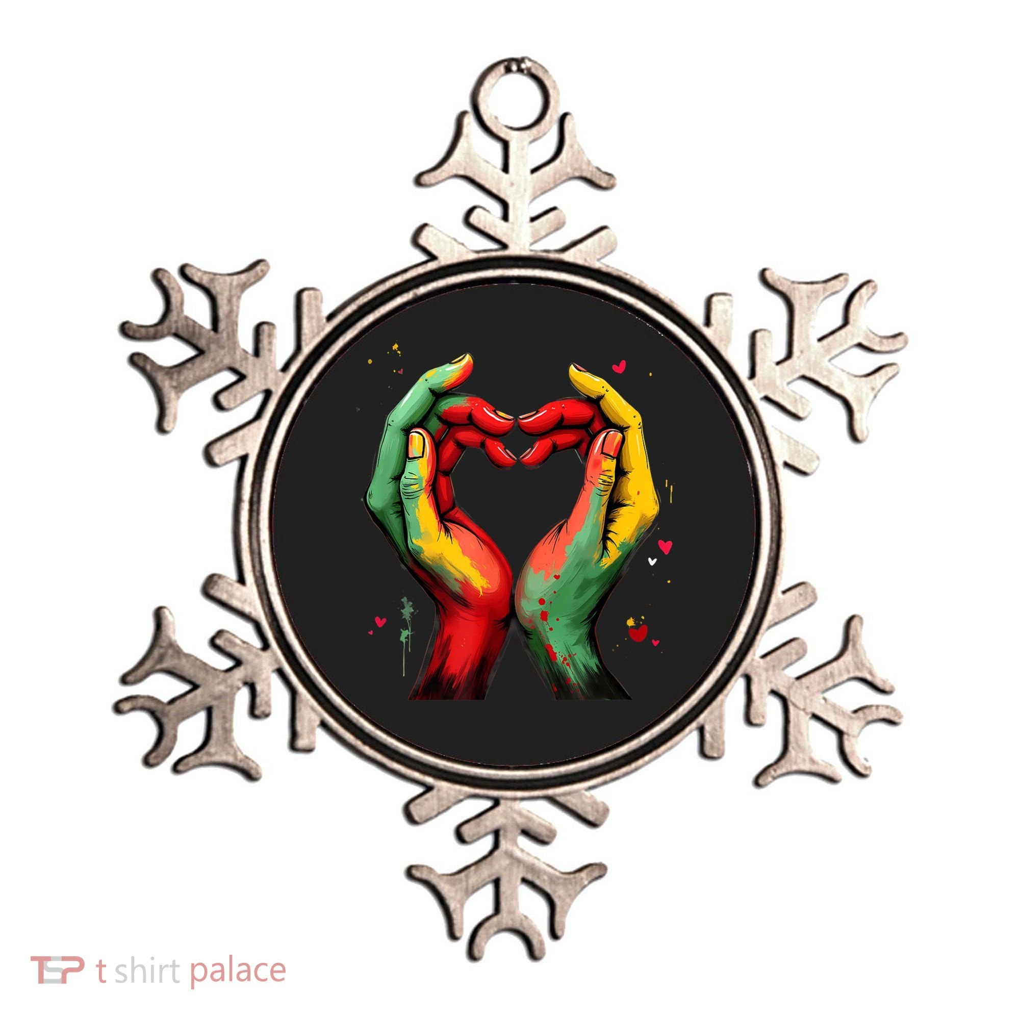Black History Month Heart African American Black Red Green Ornament
