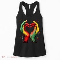 Black History Month Heart African American Black Red Green Women's Tank Top thumb 0