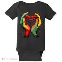 Black History Month Heart African American Black Red Green Baby Bodysuit thumb 0
