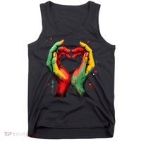 Black History Month Heart African American Black Red Green Tank Top thumb 0