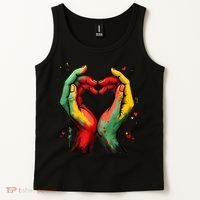 Black History Month Heart African American Black Red Green Tank Top thumb 2