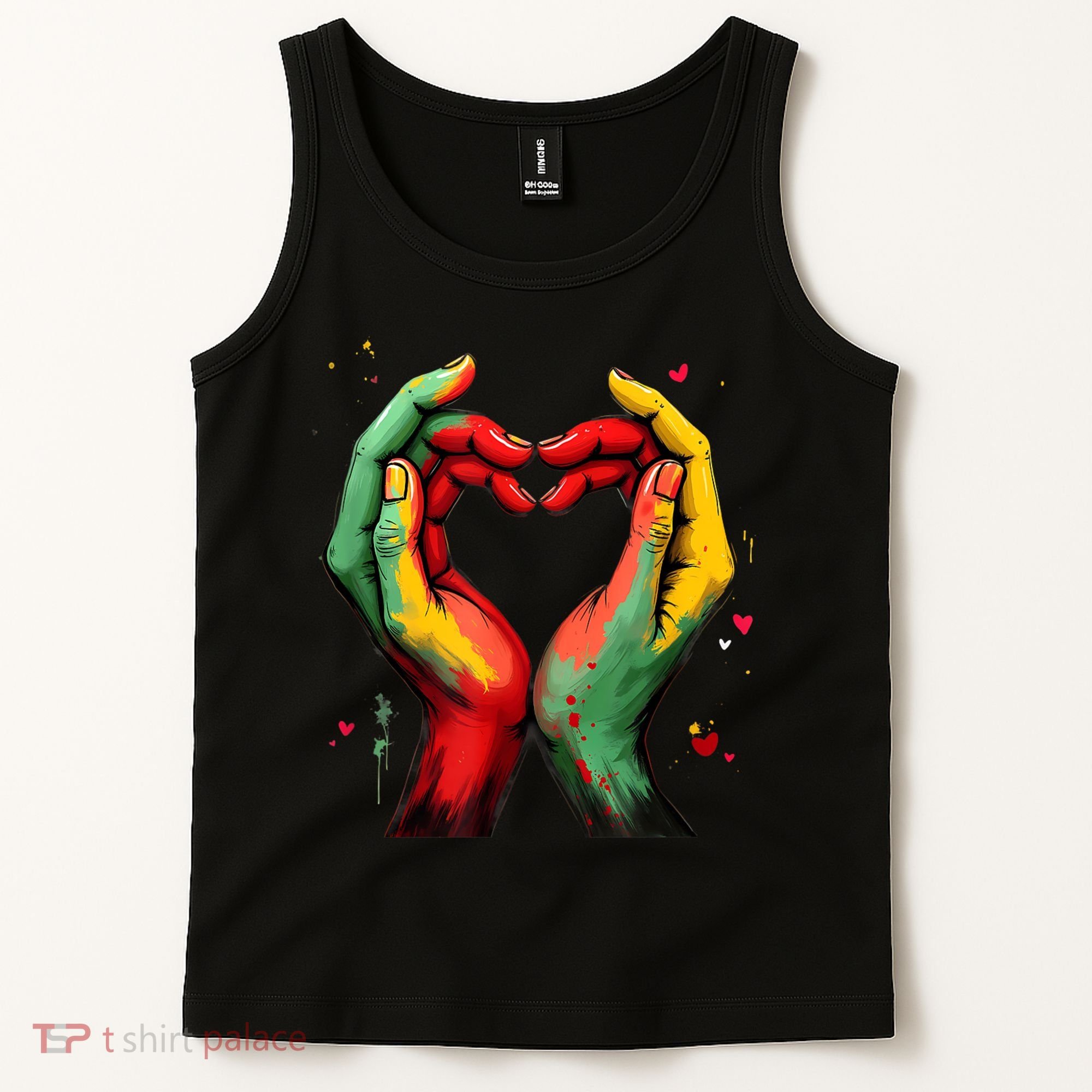 Black History Month Heart African American Black Red Green Tank Top